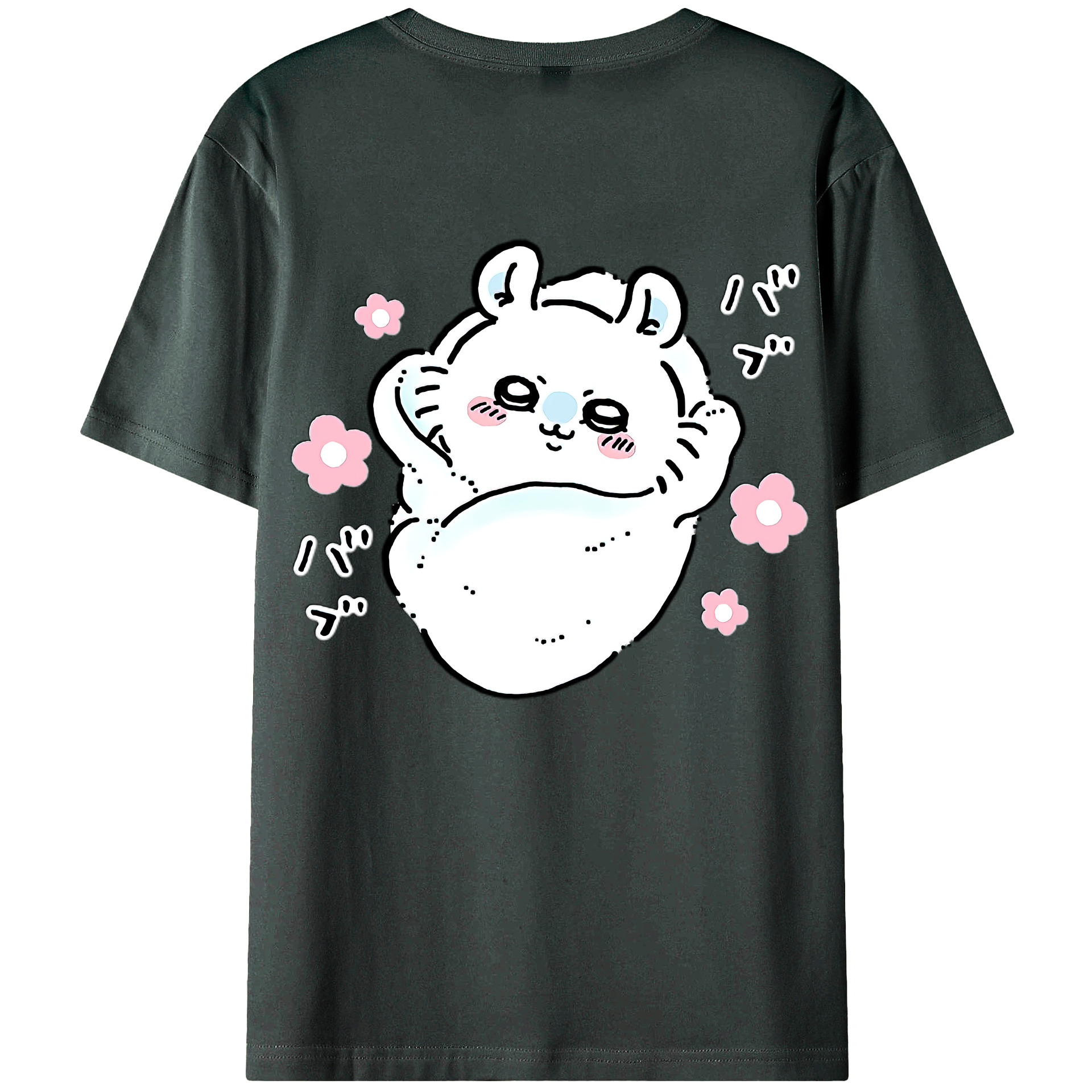 （画像用） ちいかわ モモンガ Chii-kawa Momonga 綿100％ メンズ半袖Tシャツ（バックプリント） 通気性